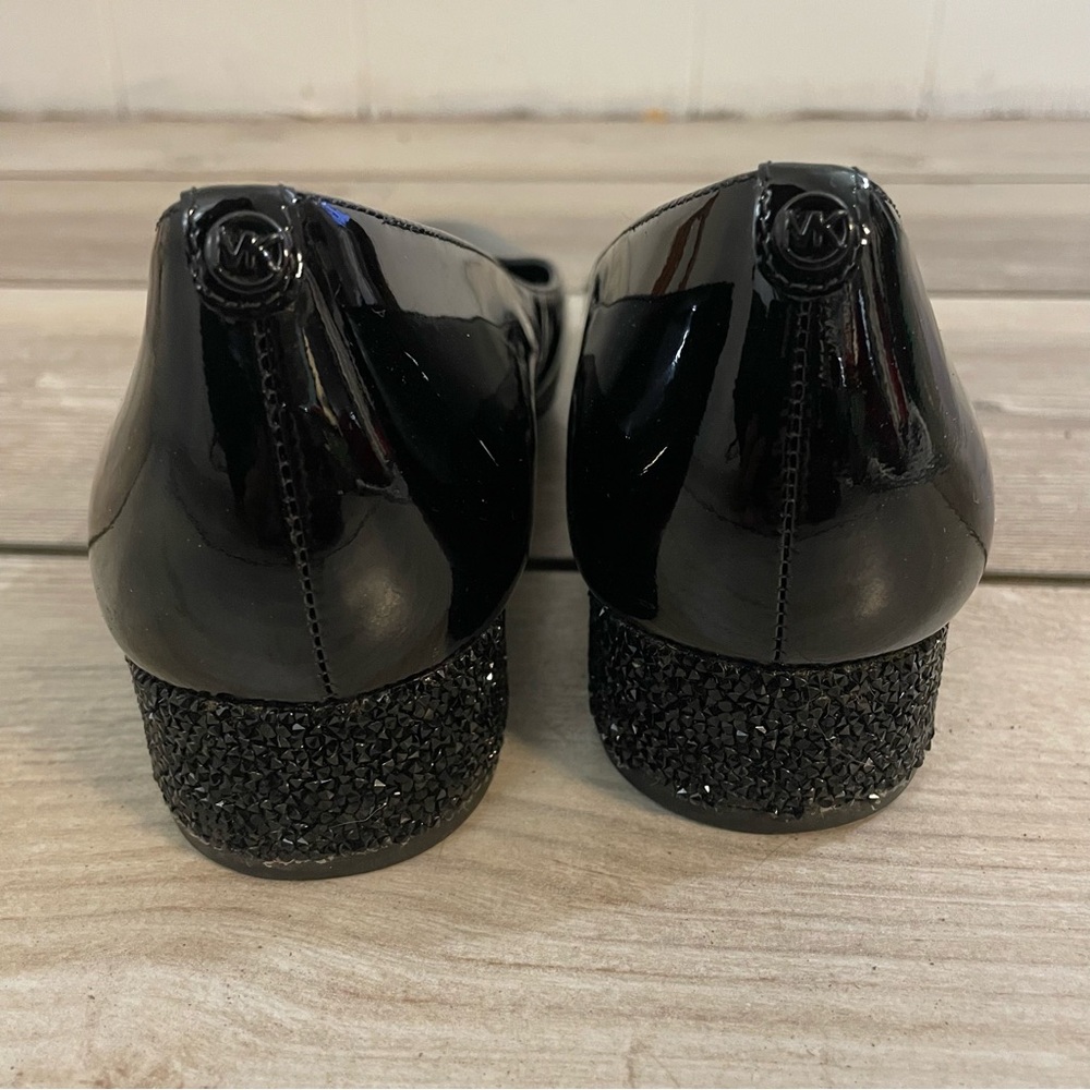 MICHAEL Michael Kors Black Patent Leather Flats Women’s 8 Sequin Low Heel - Picture 7 of 9